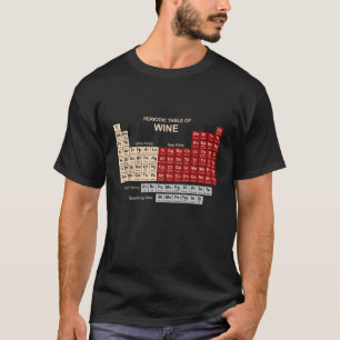 Camiseta Tabla periódica de vino oscuro