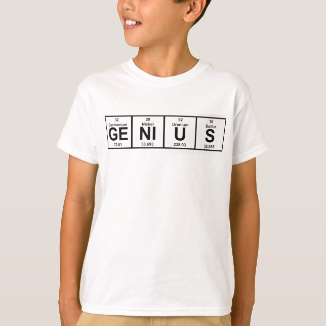 Camiseta Tabla periódica del genio (Anverso)