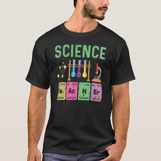 Camiseta Tabla Periódica Del Profesor De Ciencia De Vuelta  (Anverso)