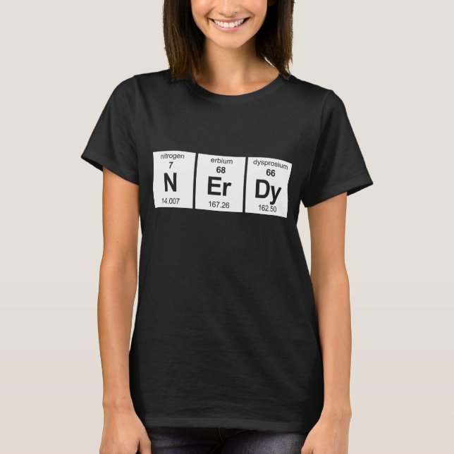 Camiseta Tabla periódica NErDy (Anverso)