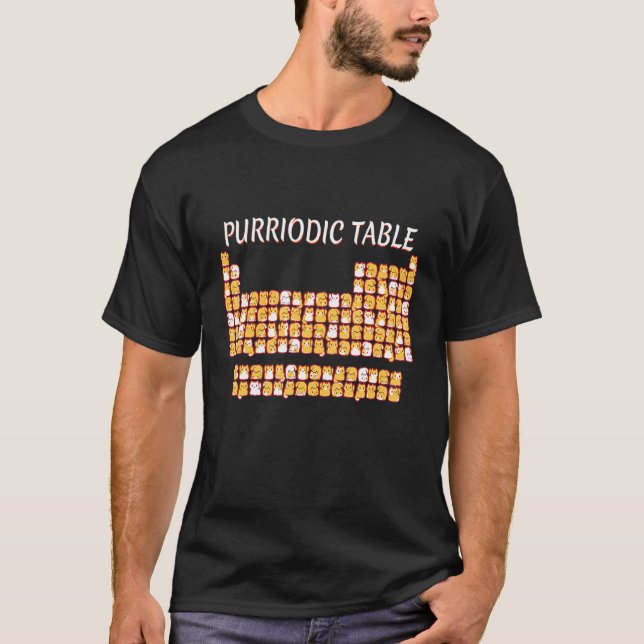 Camiseta Tabla Purriódica Cuta Tabla Periódica Cat Pun Homb (Anverso)