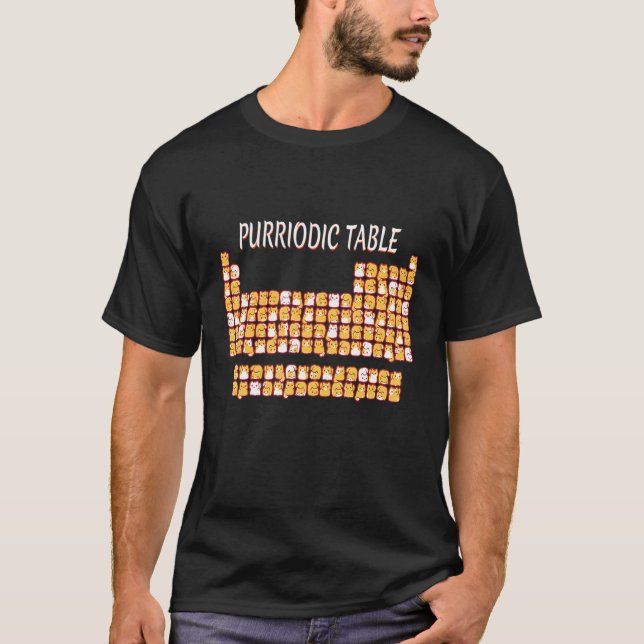 Camiseta Tabla Purriódica Cuta Tabla Periódica Cat Pun Homb (Anverso)