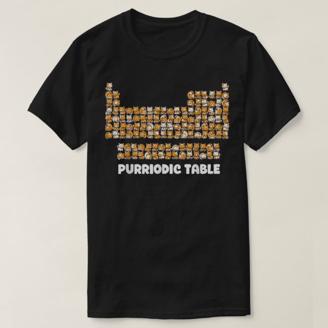 Camiseta Tabla Purriódica Química Gata Pun Tabla Periódica  (Diseño del anverso)
