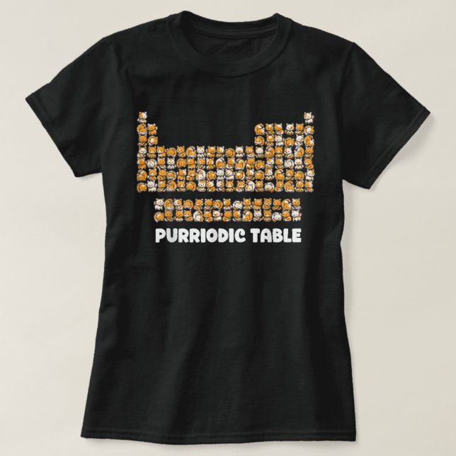 Camiseta Tabla Purriódica Química Gata Pun Tabla Periódica  (Diseño del anverso)