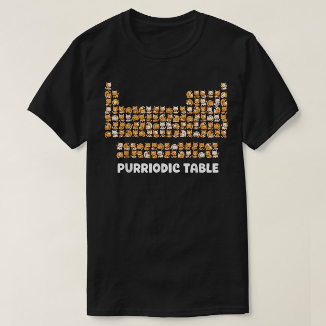 Camiseta Tabla Purriódica Química Gata Pun Tabla Periódica  (Diseño del anverso)