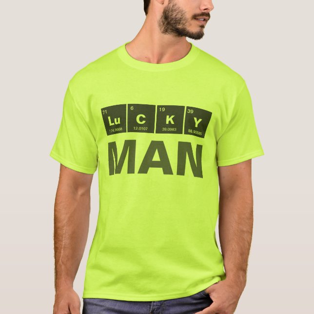 Camiseta Tabla química periódica de elementos: LuCKY (Anverso)
