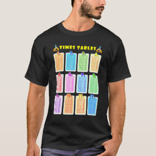 Camiseta Tablas De Multiplicación De Matemáticas Aprendiend