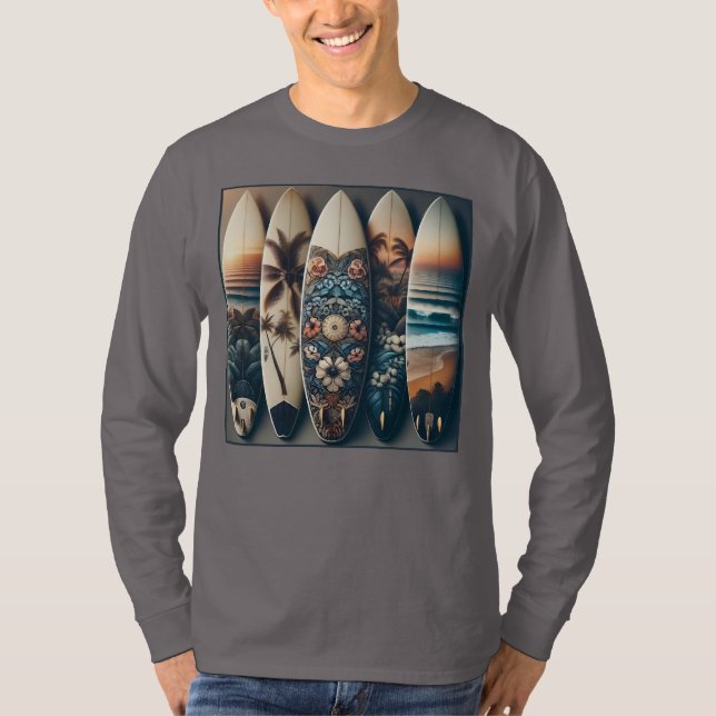 Camiseta Tablas de surf pintadas hawaianas (Anverso)
