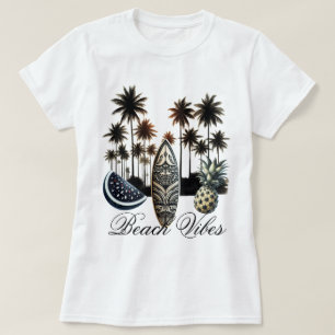 Camiseta Tablas de surf Vibraciones de playa tropical