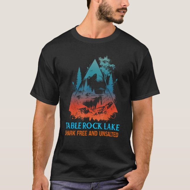 Camiseta Table Rock Lake Shark Free and Unsalny Funny Natu (Anverso)