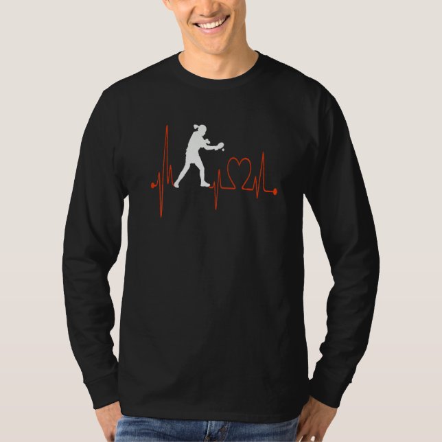 Camiseta Table Tennis Player Heartbeat EKG Pulse Line Ping  (Anverso)