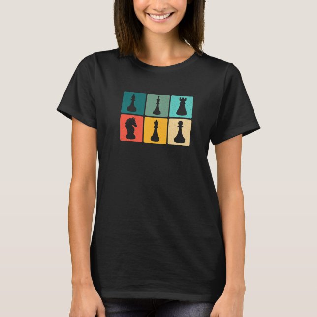 Camiseta tablero de ajedrez de ajedrez gráfico retro G (Anverso)