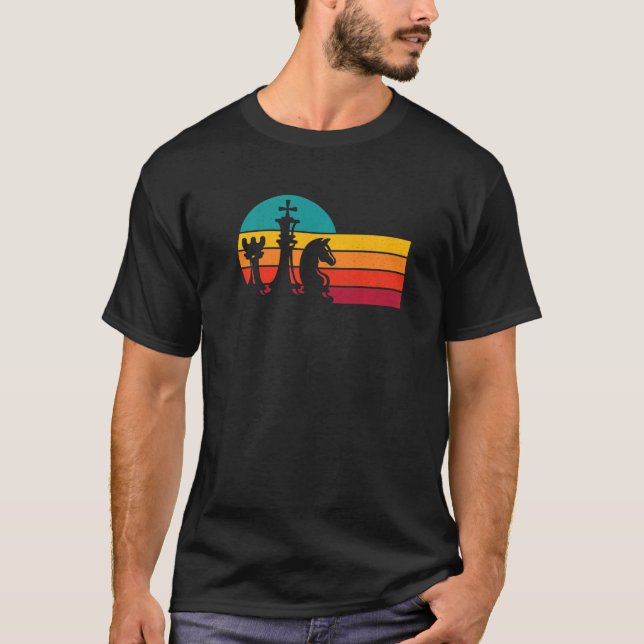 Camiseta tablero de ajedrez de ajedrez gráfico retro G (Anverso)