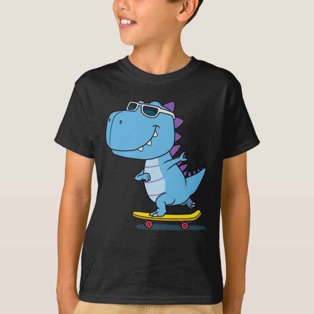 Camiseta tablero de ajedrez de dinosaurio (Anverso)