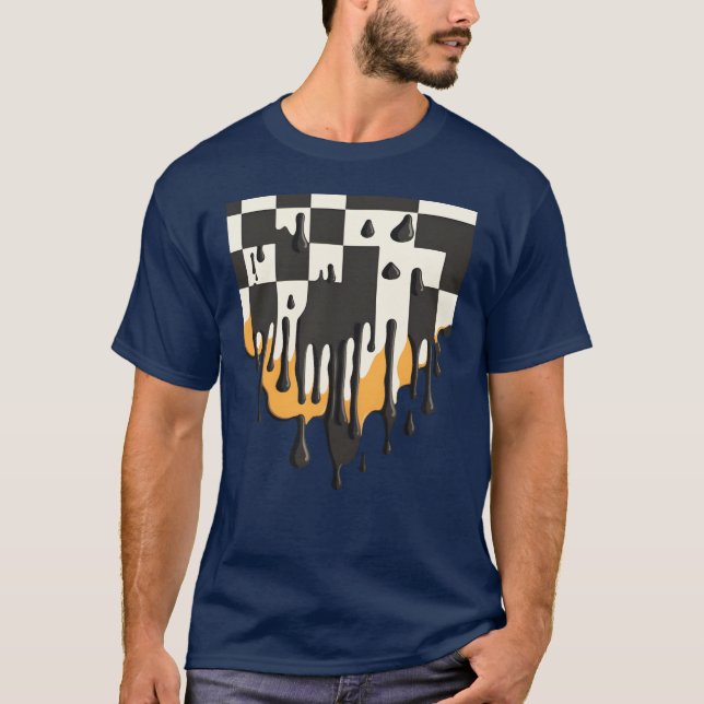 Camiseta Tablero de ajedrez divertido derretido (Anverso)