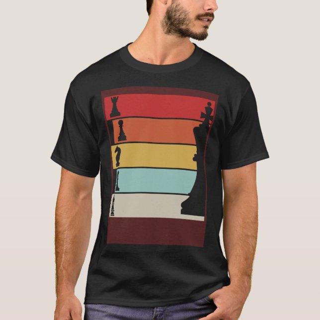 Camiseta tablero de ajedrez para jugadores retro (Anverso)