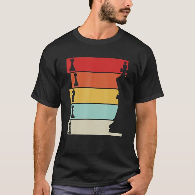 Camiseta tablero de ajedrez para jugadores retro (Anverso)