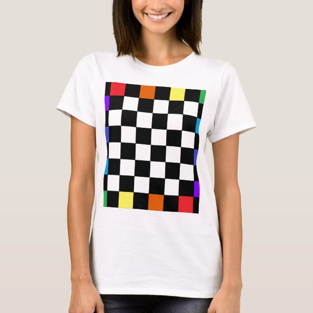 Camiseta Tablero de damas CricketDiane del arco iris (Anverso)