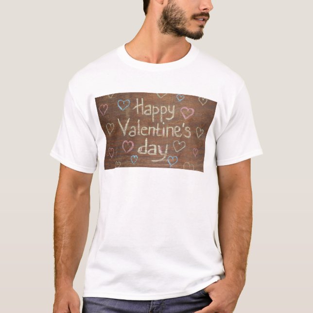 Camiseta Tablero de pizarra de feliz día de San Valentín (Anverso)