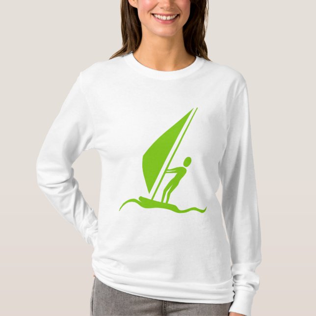 Camiseta Tablero de vela - Verde Martian (Anverso)
