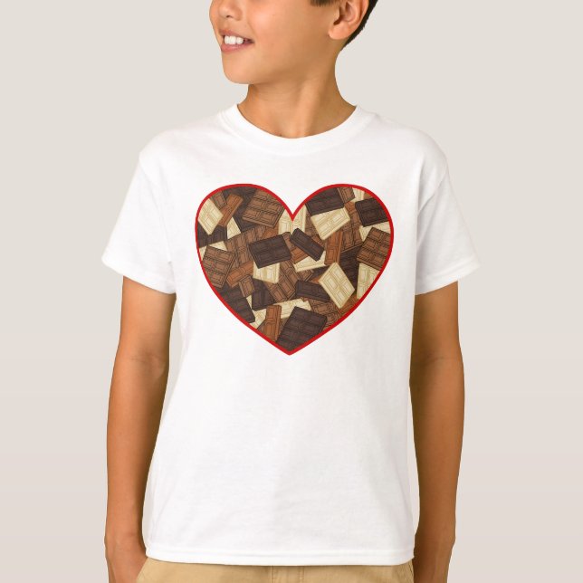 Camiseta Tabletas de Chocolate Diseño de Corazón (Anverso)