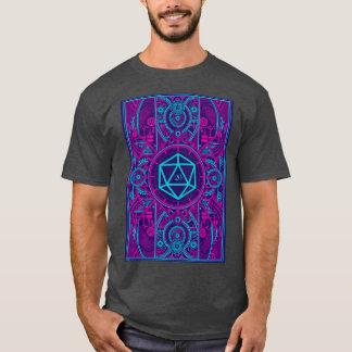 Camiseta Tabletop ciberpunk futurista RPG D20 dados