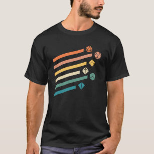 Camiseta Tabletop de rayo colorido de dados de poliedro ret