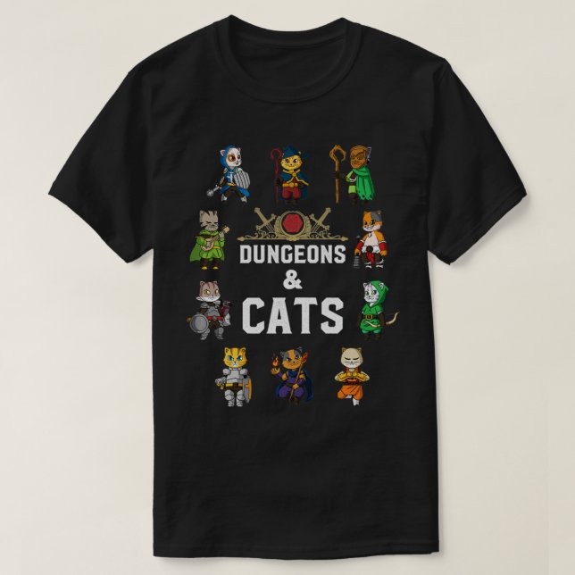 Camiseta Tabletop Gamer Gatos RPG D20 Dice RPG Fantasy Role (Diseño del anverso)
