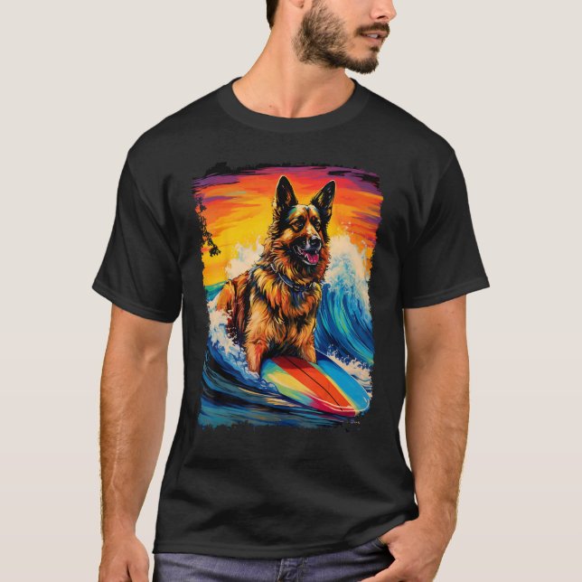 Camiseta Tablón de paddle del pastor alemán (Anverso)