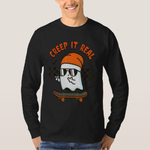 Camiseta Tablón de skate de Halloween Fantasma Spooky Creep