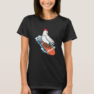 Camiseta Tablón de Surf de Vacaciones del Surfista de Pollo