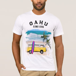 Camiseta Tablón de surf Van Vintage Amarillo Oahu Kamaʻaina
