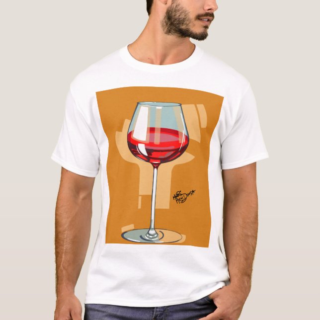 Camiseta taça com vinho tinto (Anverso)