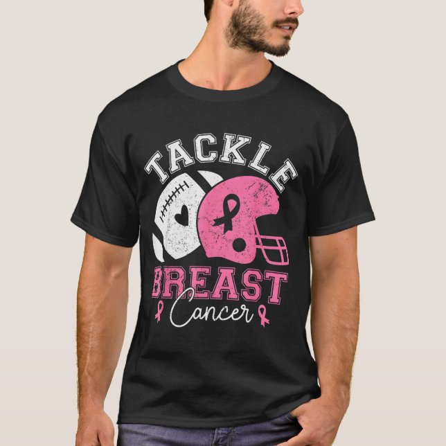 Camiseta Tackle Breast Cancer Awareness Pink Ribbon America (Anverso)