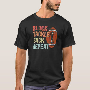 Camiseta Tackle de Bloqueo Saco Repetición Fútbol Retro Def