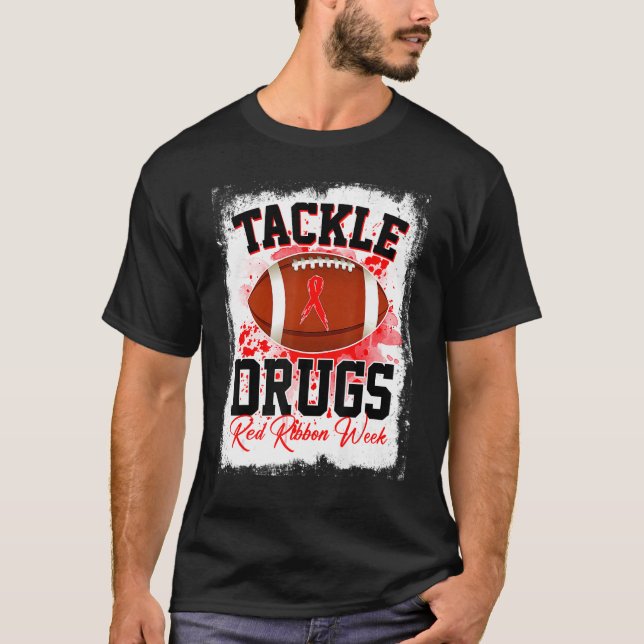 Camiseta Tackle Drugs Football Red Ribbon Week Awareness Dr (Anverso)