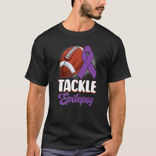 Camiseta Tackle Epilepsy Awareness Day Warrior Football Pur (Anverso)