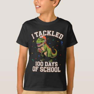 Camiseta Tackleé 100 Días De Escuela Dino T-rex Footll Niño