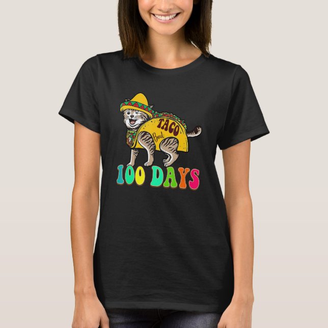 Camiseta Taco Bout 100 Days Cute Teacher Student 100th Day  (Anverso)