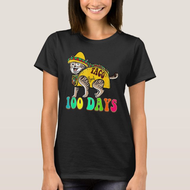 Camiseta Taco Bout 100 Days Cute Teacher Student 100th Day  (Anverso)