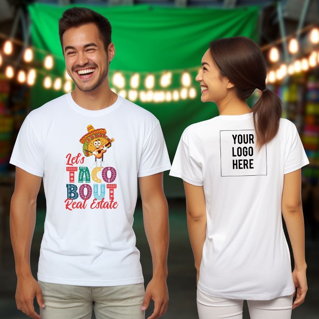 Camiseta Taco Bout Business Mexican Fiesta Event (Let's talk about small business Mexican Fiesta event shirt. Customized with your company logo.)