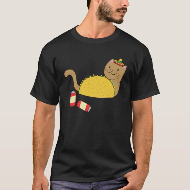Camiseta Taco Cat Cinco De Mayo Bebida Mexicana De Cerveza (Anverso)