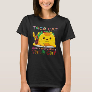 Camiseta Taco Cat Escrito al Revés Feliz Día del Gato Gato
