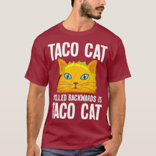 Camiseta Taco cat escrito hacia atrás gráfico de chiste div