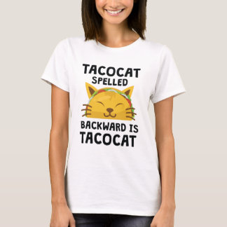 Camiseta Taco Cat Speleado Hacia Atrás Es Cita Graciosa De
