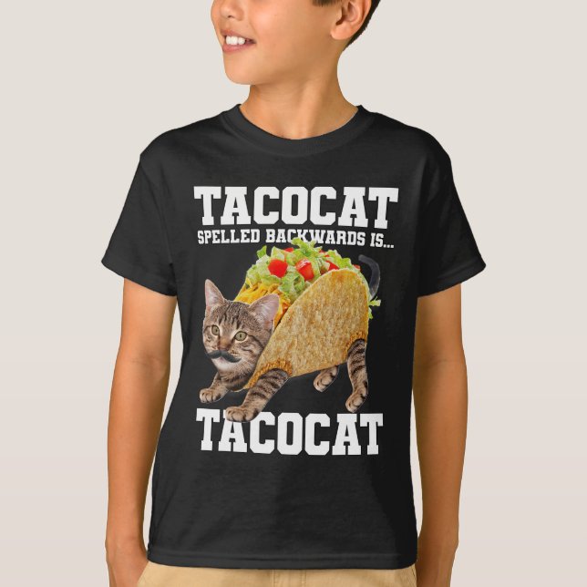 Camiseta Taco Cat Speleado Hacia Atrás Es Tacocat Meme Sill (Anverso)