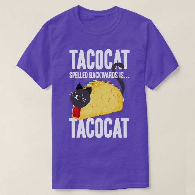 Camiseta Taco Cat Tacocat Spelled Retrocede Comida Graciosa (Diseño del anverso)