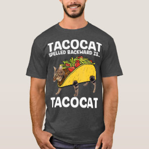 Camiseta Taco    CatTacocat Spelled Hacia Atrás Es Tacocat