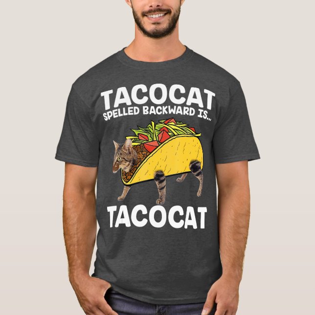 Camiseta Taco    CatTacocat Spelled Hacia Atrás Es Tacocat (Anverso)