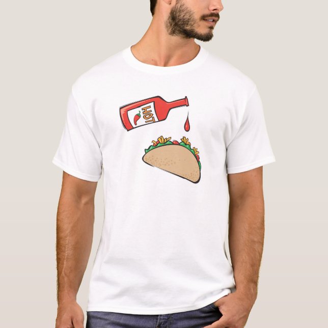 Camiseta taco con salsa picante (Anverso)